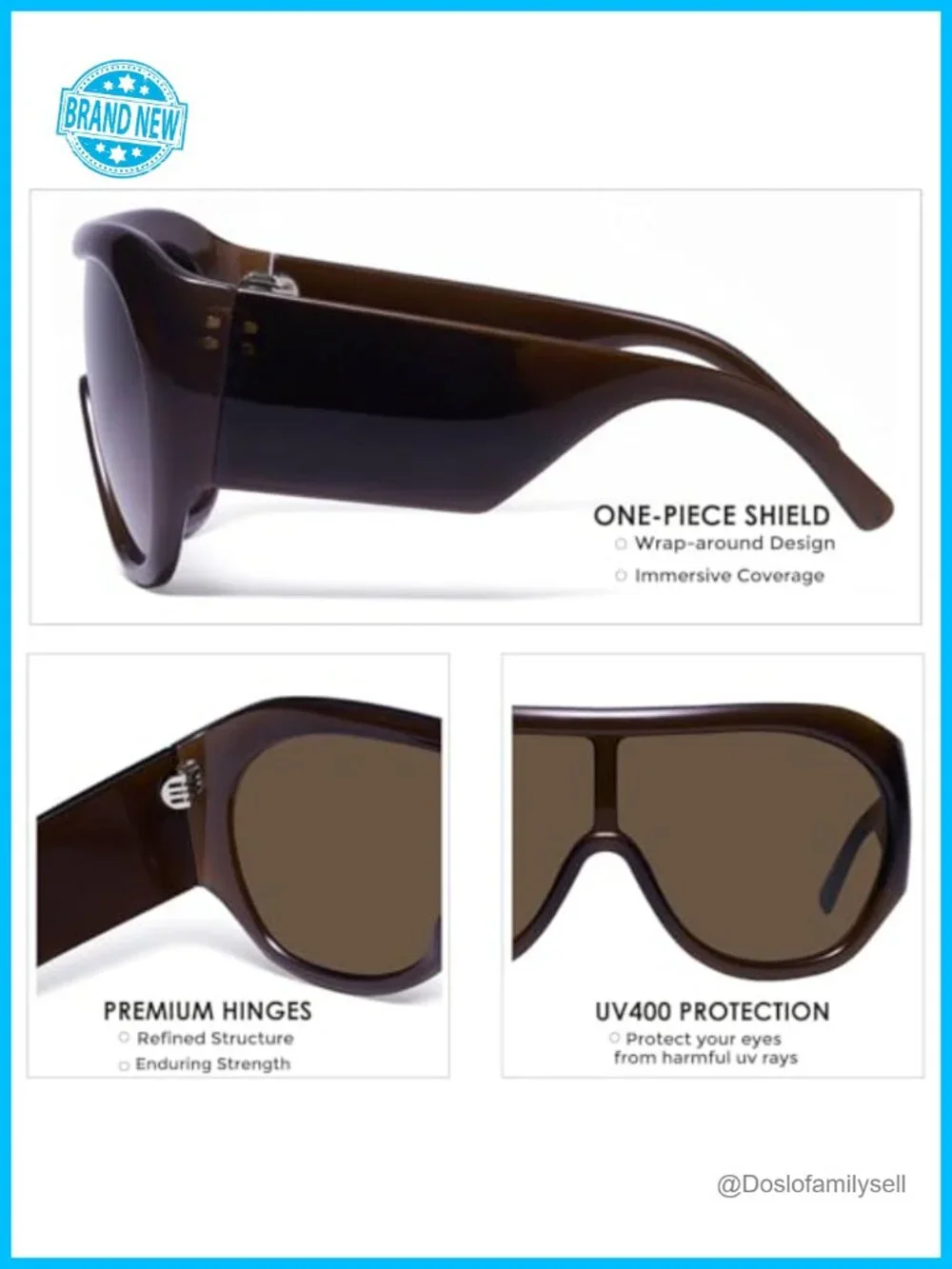Oversized Shield Sunglasses for Women UV400 Protection Y2K Chunky Frame